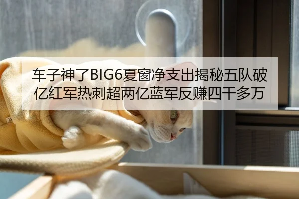 车子神了BIG6夏窗净支出揭秘五队破亿红军热刺超两亿蓝军反赚四千多万 | mksports